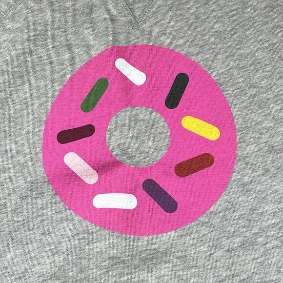 Kate Spade x Darcel Sweatshirt Womens Size XS Gray Donut Graphic Boatneck - Picture 3 of 14